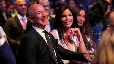 Jeff Bezos and Lauren Sanchez at the Robin Hood Benefit